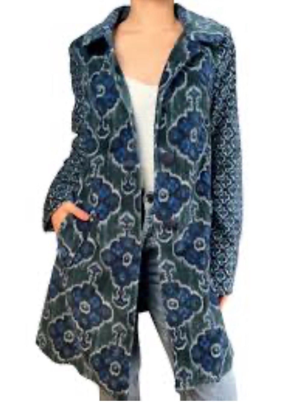 Anthropologie Elevenses long coat with large buttons and pockets